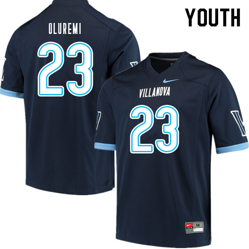 Youth #23 Josh Oluremi Villanova Wildcats College Football Jerseys Sale-Navy